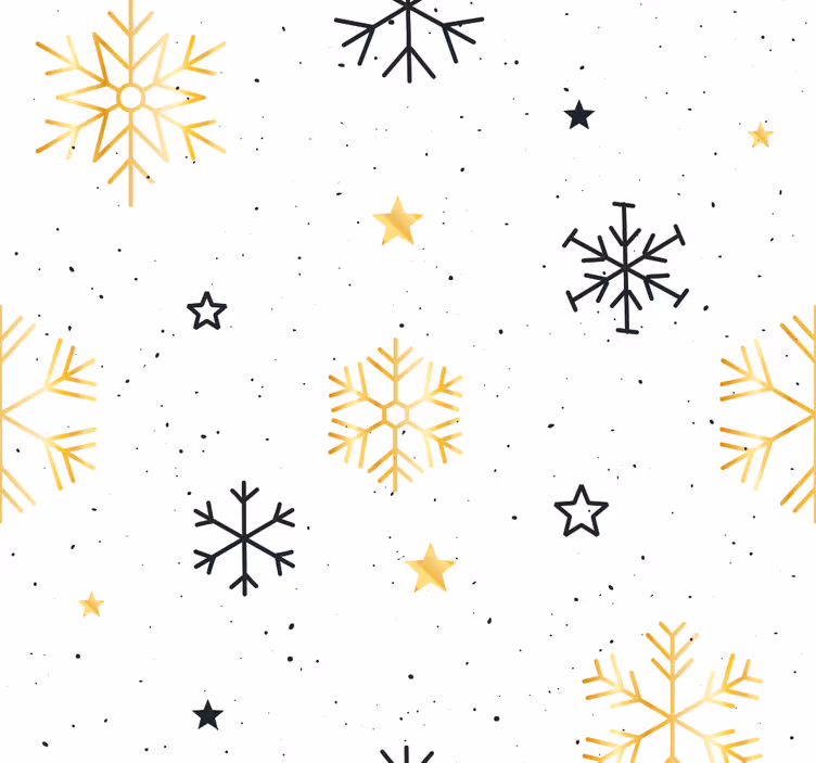 Tähtikuvioinen lumihiutalekuvio joulutapetti - Tenstickers