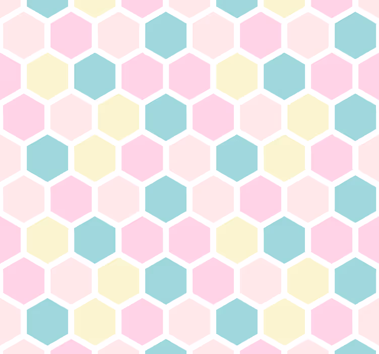 Geometrinen kuvio ja pastellivärit Ympyrät tapetti - Tenstickers