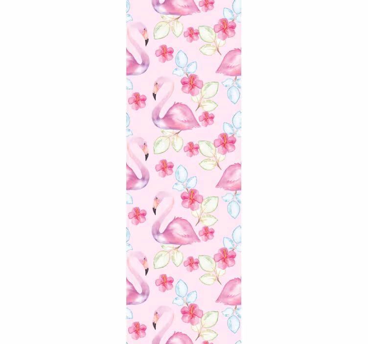 Flamingoja kukilla eläintapetti - Tenstickers