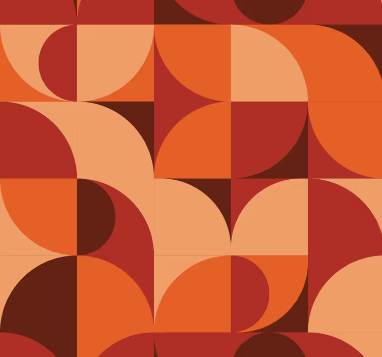 Retro-painatus punainen abstrakti tapetti - Tenstickers