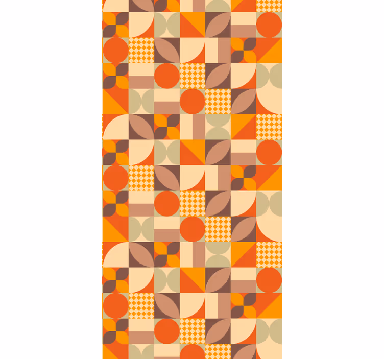 Retrogeometriset muodot geometrinen tapetti - Tenstickers