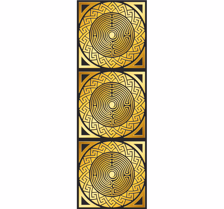 Labyrinttimainen symmetria keltainen tapetti - Tenstickers