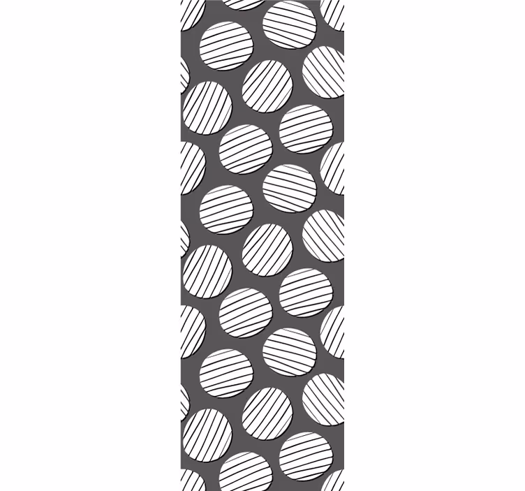 Pyöreä mustavalkoinen 3D tapetti - Tenstickers