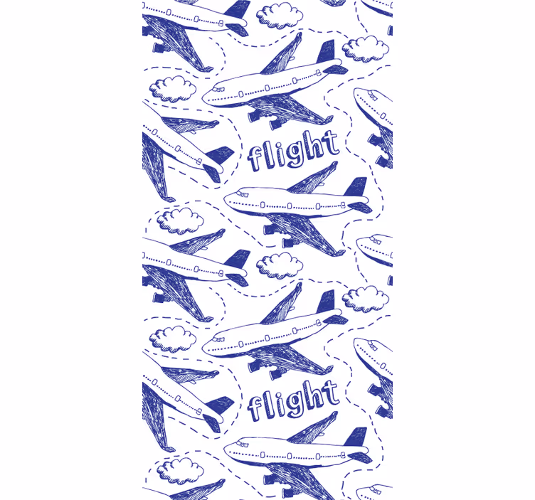 Lentokoneen lentokuvio siniset tapetit - Tenstickers