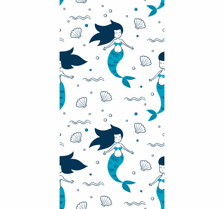 Merenneito kuvio teema siniset tapetit - Tenstickers