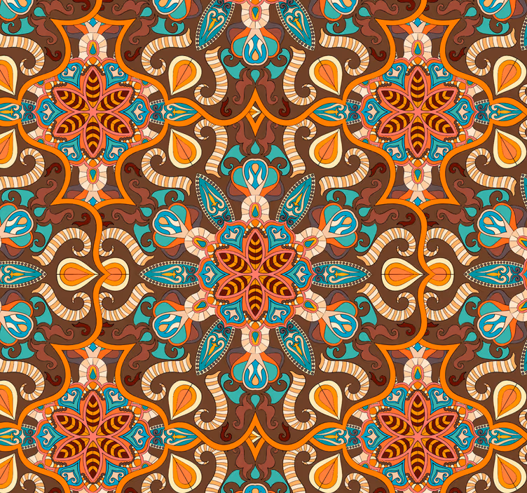 Vintage mandala elementtejä laatta tapetti - Tenstickers