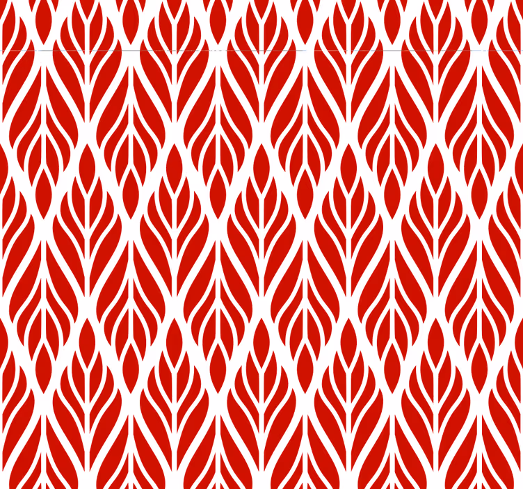 Lehtimaisia kuvioita punainen tapetti - Tenstickers