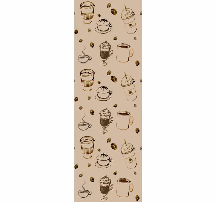 Kahvin vintage kuvio tapetti keittiöön - Tenstickers