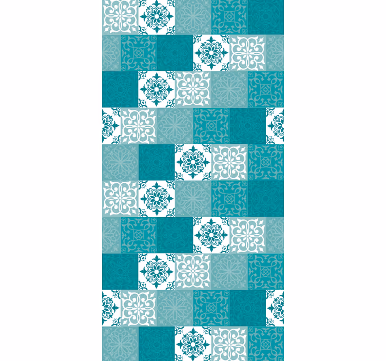 Turkoosi laatta tapetti - Tenstickers