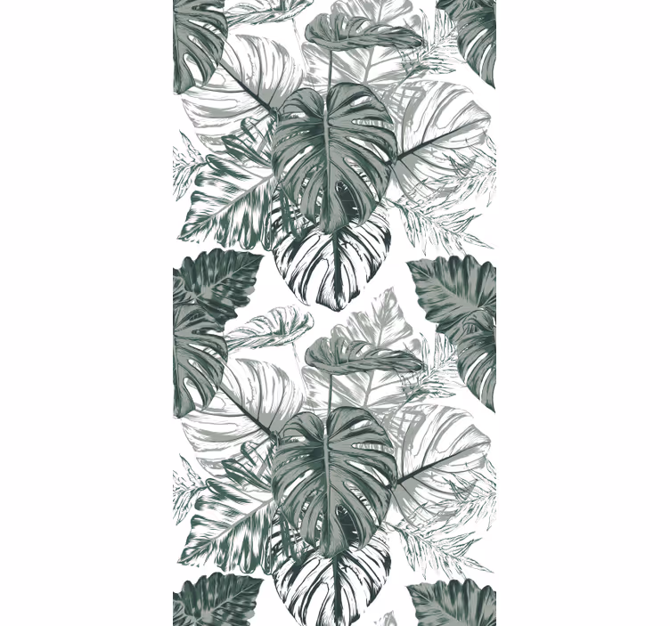 Abstrakti monstera lähtee kukkatapetti - Tenstickers