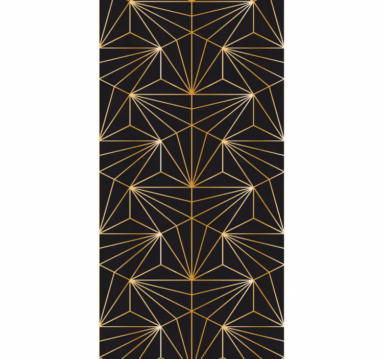 Geometrinen kultainen kuvio kolmiokuvioinen tapetti - Tenstickers