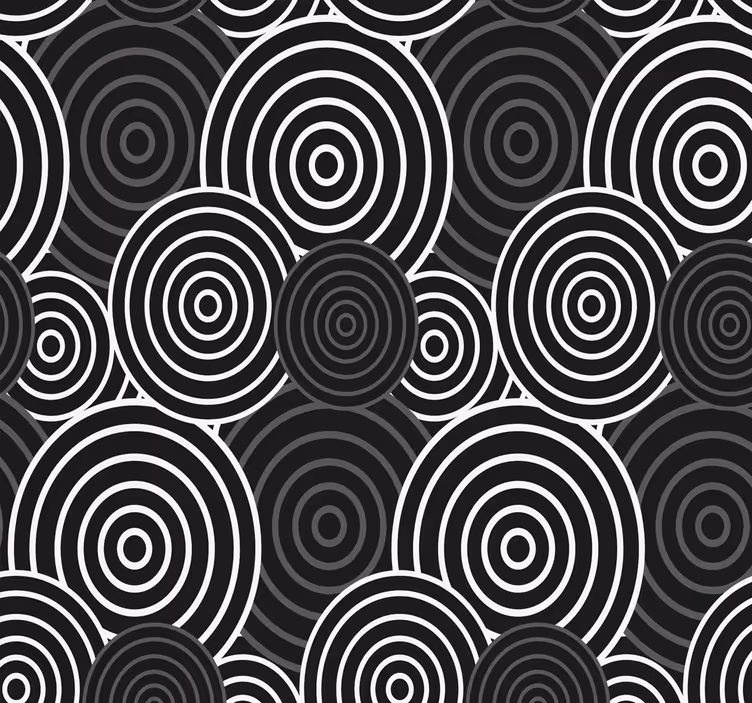Samankeskiset ympyrät geometrinen tapetti - Tenstickers