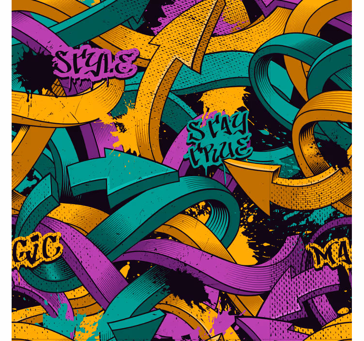 Realistiset graffiti-nuolet taide tapetti - Tenstickers