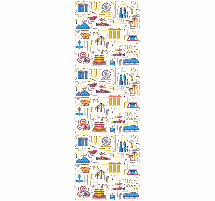 Singapore kaupungin panoraama abstrakti tapetti - Tenstickers