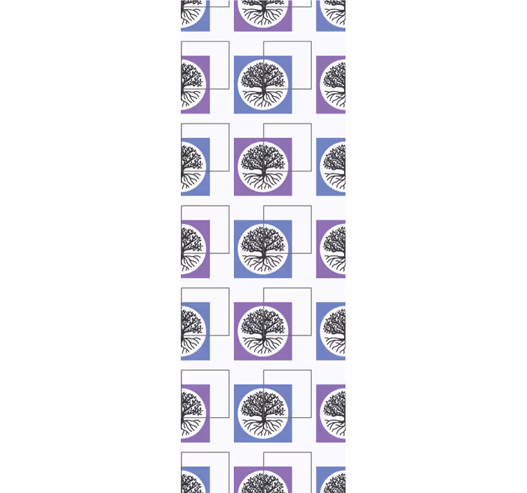 Geometrinen puun suunnittelu makuuhuoneen tapetti - Tenstickers