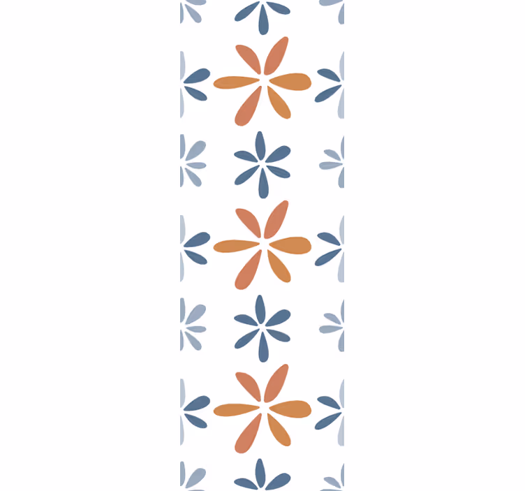 Geometrisia kukkakuvioita ruokasalitapetti - Tenstickers