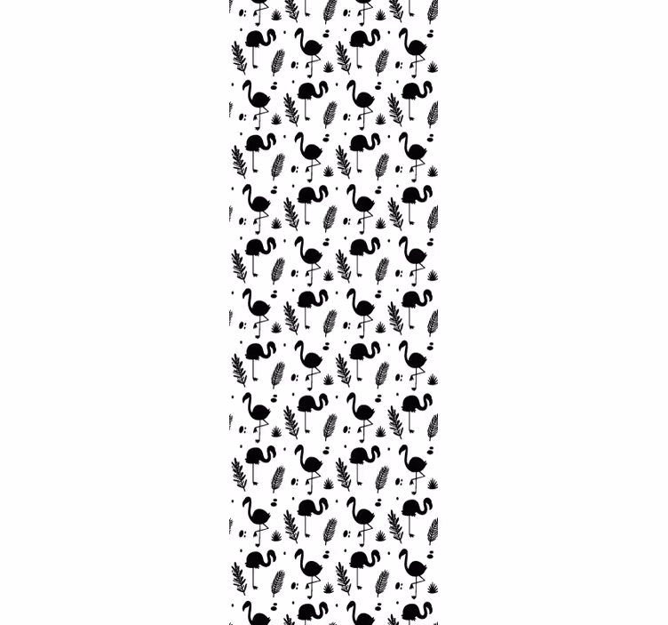 Mustavalkoiset flamingot eläintapetti - Tenstickers