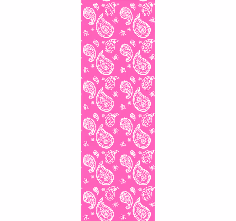 Voimakas vaaleanpunainen paisley kukkatapetti - Tenstickers