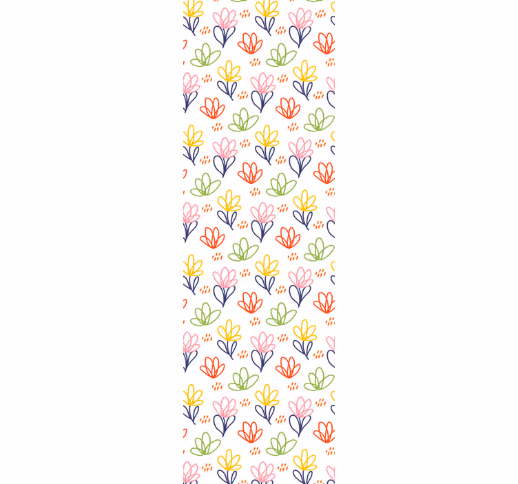 Kukka doodle kuvio kukkatapetti - Tenstickers