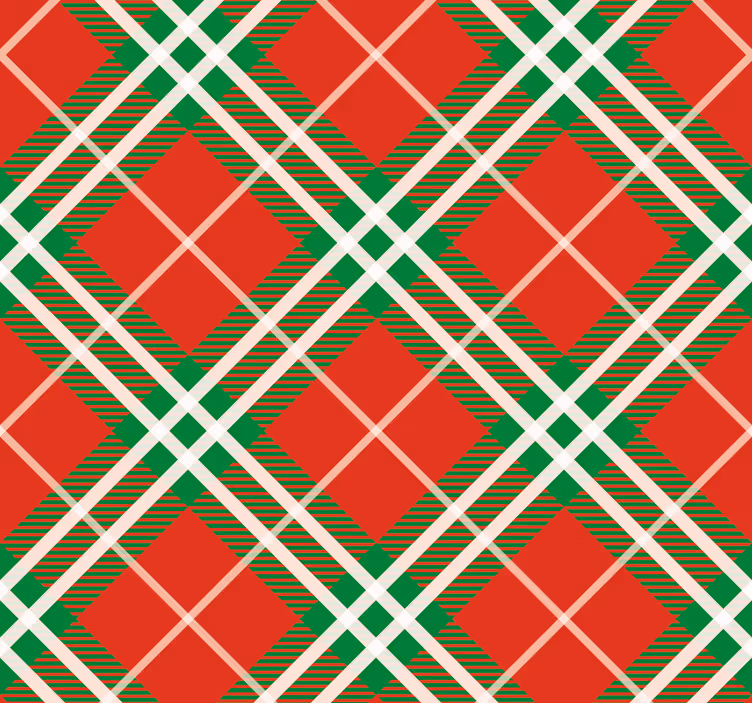 Punainen ja vihreä skotlantilainen tartaani klassinen tapetti - Tenstickers