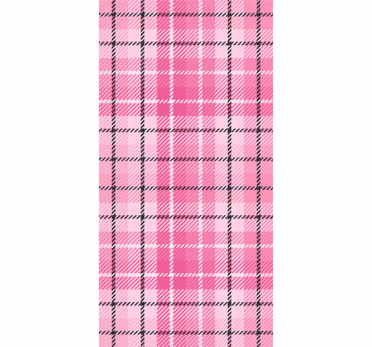 Vaaleanpunainen tartan-kuvio neliökuvioinen tapetti - Tenstickers