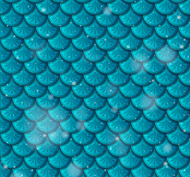 Merenneito sininen vaaka 3d tapetti - Tenstickers