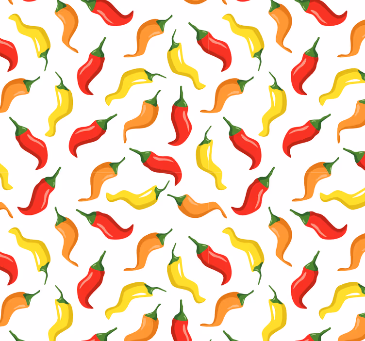 Chilipippuri kuvio luonto tapetti - Tenstickers