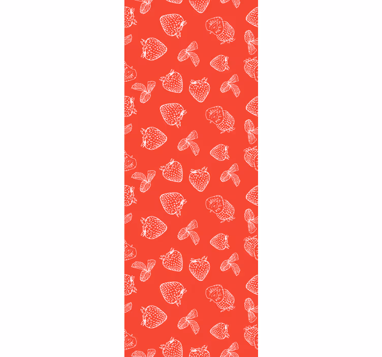 Mansikka luonnos kukkatapetti - Tenstickers
