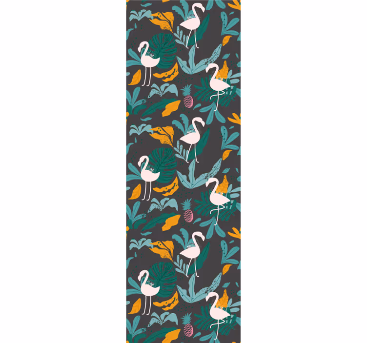 Trooppinen flamingokohtaus eläintapetti - Tenstickers