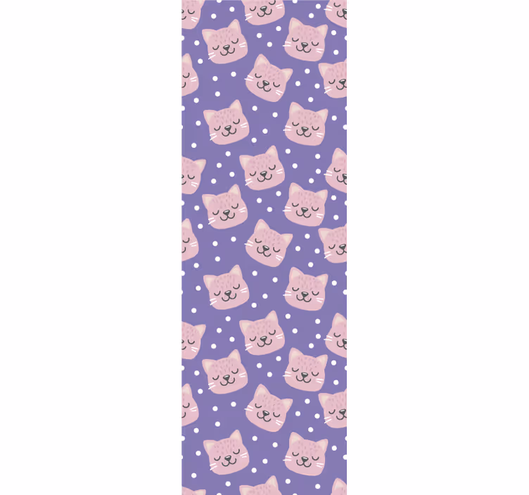 Polka kissan kuvio vauvanhuoneen tapetti - Tenstickers