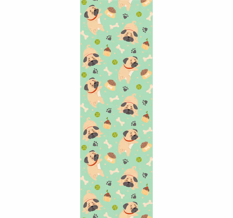 Mopsikuvioleikki koira tapetti - Tenstickers