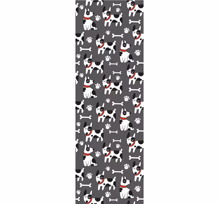 Upea mustavalkoinen koira makuuhuoneen tapetti - Tenstickers