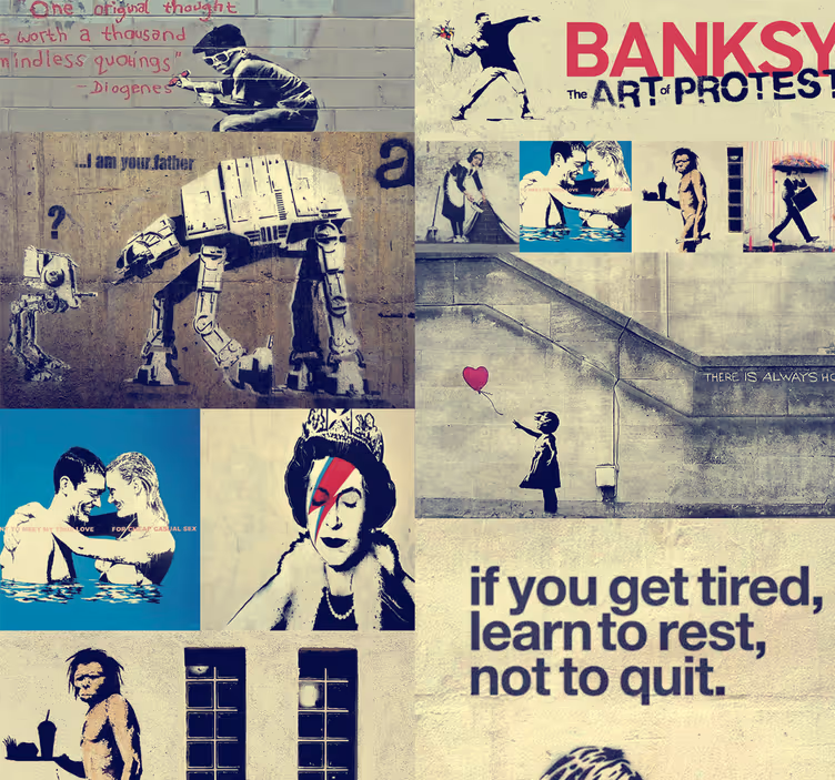 Kollaasi - bansky taidetta - Tenstickers