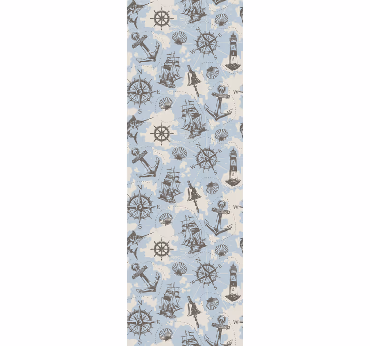 Vintage merihenkinen kuvio olohuone tapetit - Tenstickers