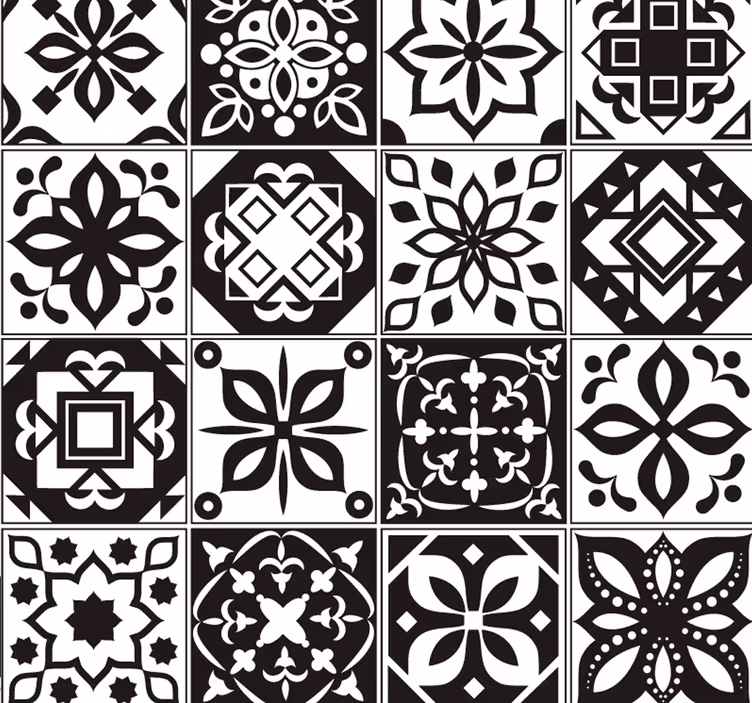 Arabesque - mustavalkoinen koristetapetti - Tenstickers