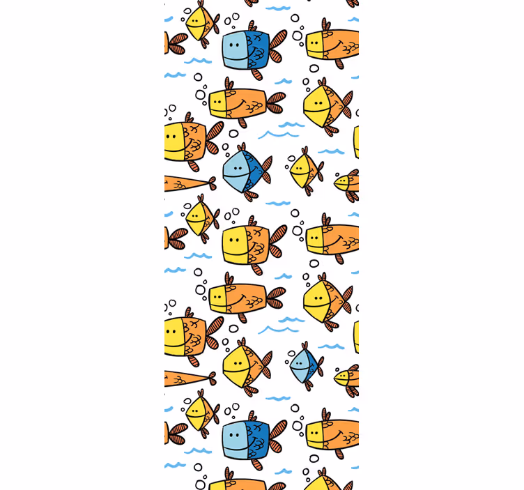Hauskaa vesisarjakuvaa kalastus tapetti - Tenstickers