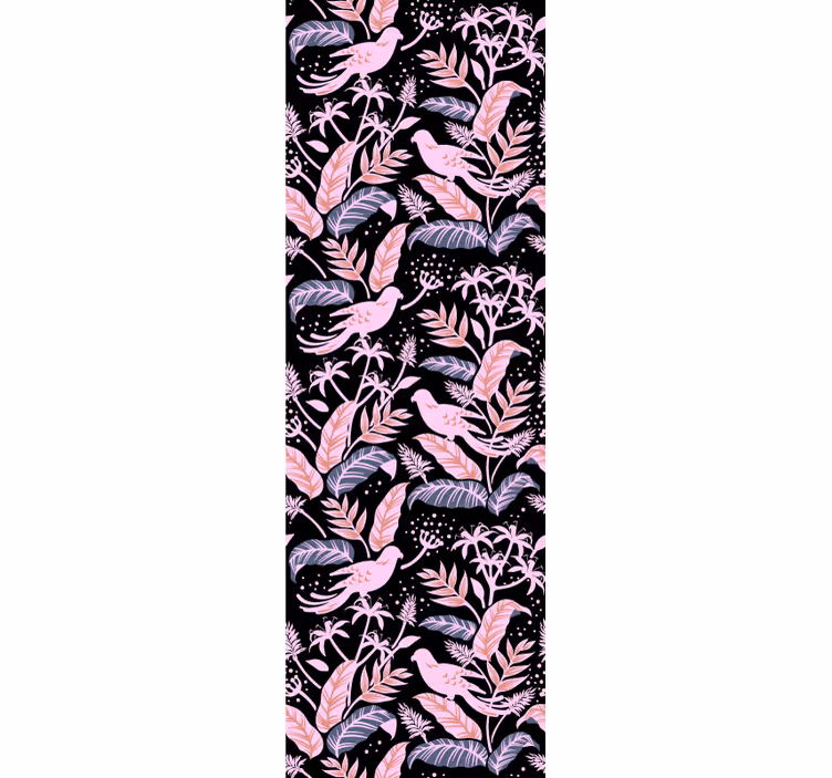 Lintujen kukkaharmonia ornamentti tapetti - Tenstickers