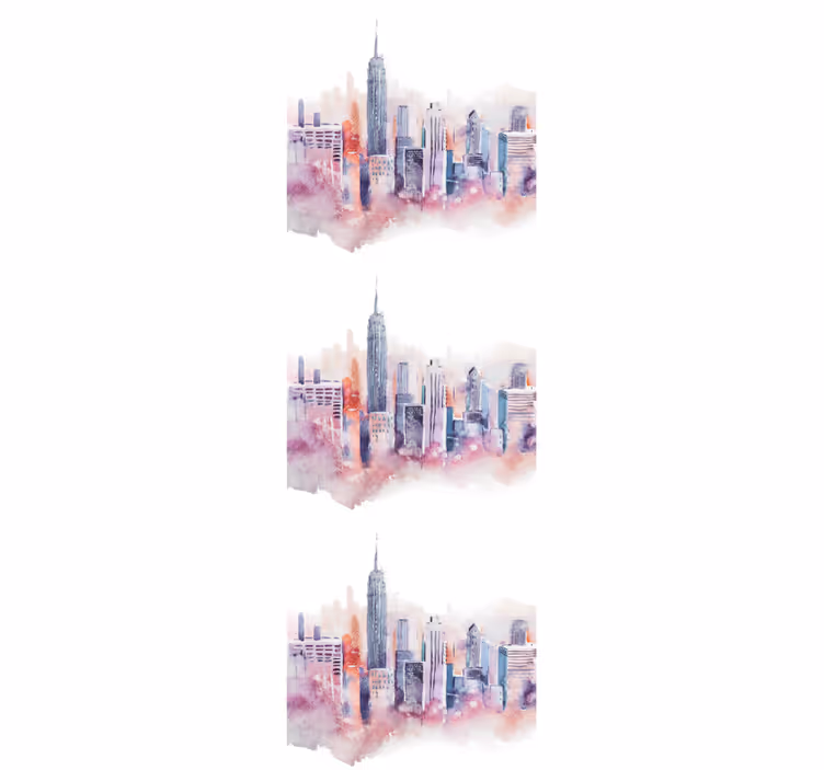 Maalaus nyc skyline new york tapetti - Tenstickers