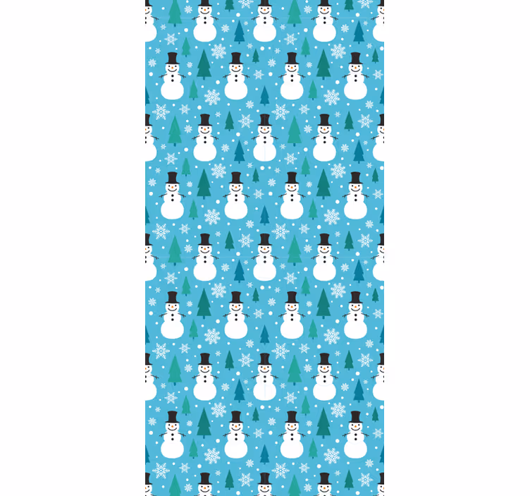 Lumiukko juhlava kuvio joulutapetti - Tenstickers