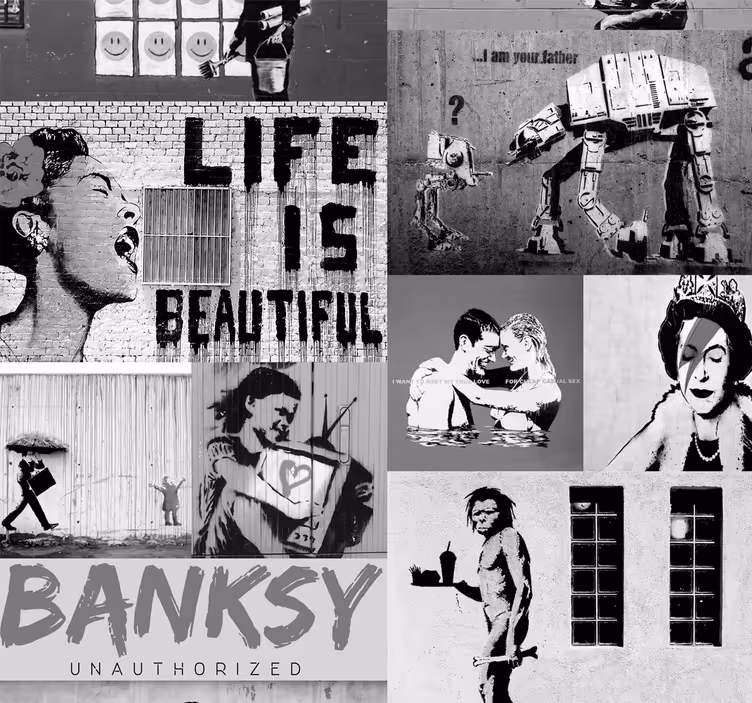 Moderni olohuone tapetti Banksy - Tenstickers