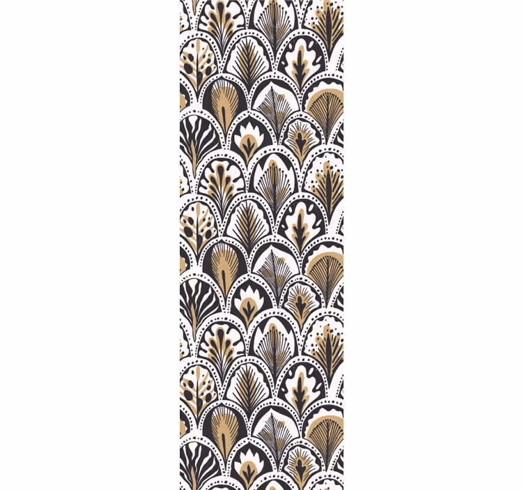 Art deco -fanien kuvio makuuhuoneen tapetti - Tenstickers
