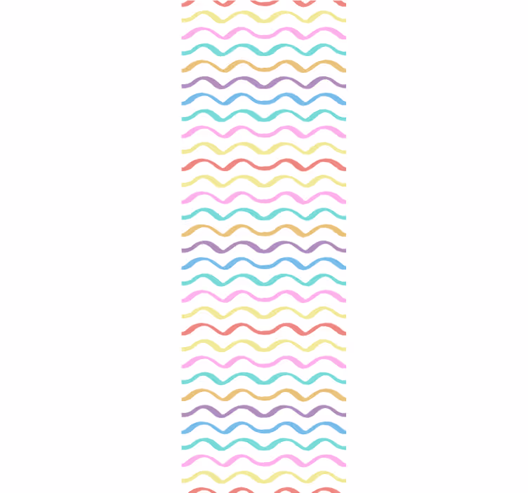 Värikkäät aaltoviivat geometrinen tapetti - Tenstickers