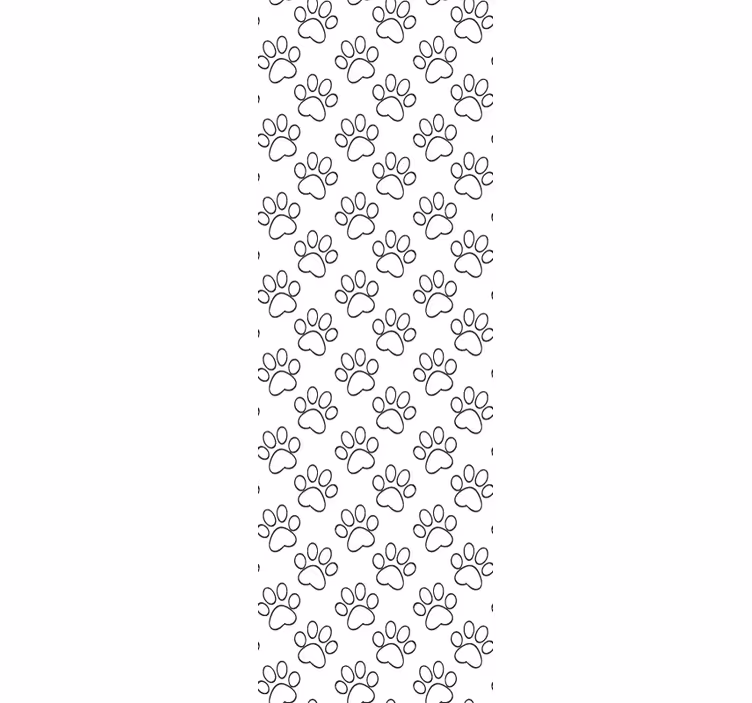 Musta kissa tassut siluetti kuvio lastenhuoneen tapetti - Tenstickers