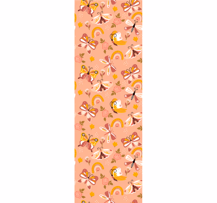 Perhonen kasvistokuvio perhostapetti - Tenstickers