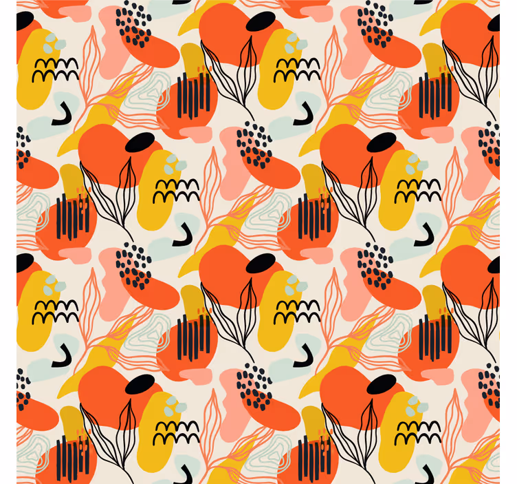 Abstrakteja orgaanisia muotoja taide tapetti - Tenstickers
