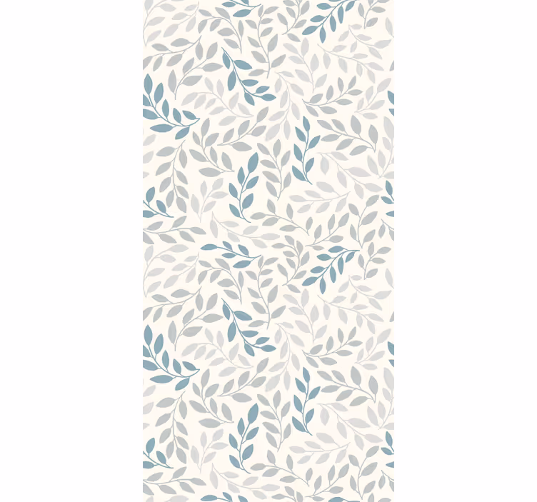 Sininen ombre pienillä lehdillä abstrakti tapetti - Tenstickers