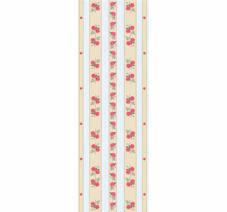 Kukkaraidallinen eleganssi raitatapetti - Tenstickers