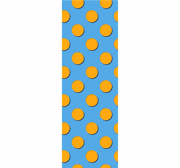 Oranssit pisteet sinisellä pohjalla pallotapetti - Tenstickers