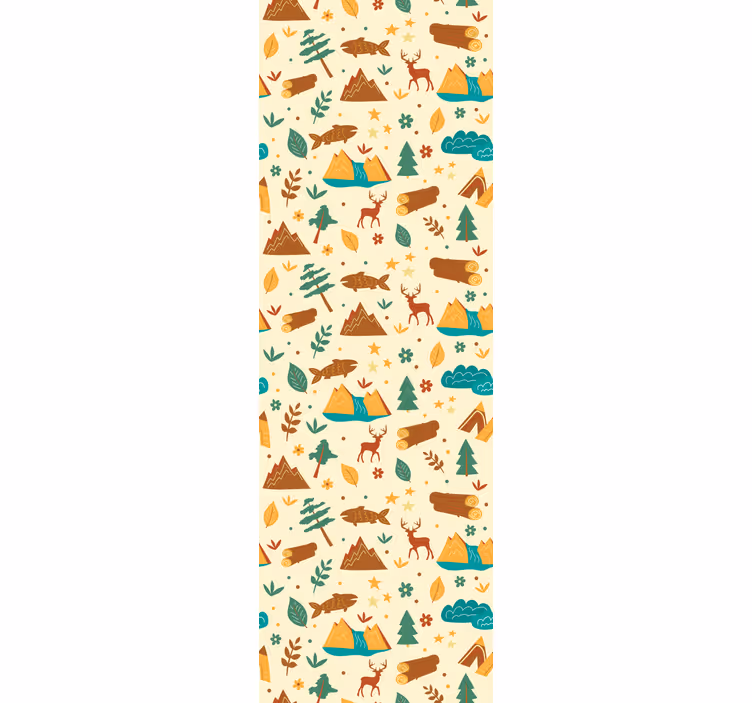 Seikkailu camping-maisemassa puutapetti - Tenstickers