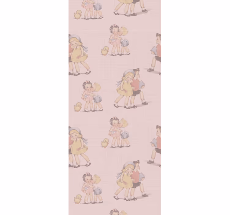 80-luvun kuviollisia lapsia ja kukkia vintage tapetti - Tenstickers